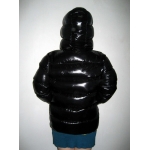 New unisex shiny nylon padded winter jacket wet look puffa reversible down jacket size M-3XL